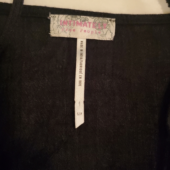 Free People Summer Straps Black Cage Strappy Tank Top Crochet Bottom Hem Small - Picture 4 of 4